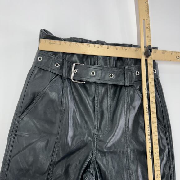 BlankNYC Pants Womens 24 Faux Leather Joggers High Rise Slit Leg Belted Moto - Picture 8 of 10